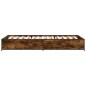 vidaXL Estructura cama madera ingeniería metal roble humo 75x190 cm vidaXL Estructura cama madera ingeniería metal roble humo 75x190 cm