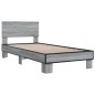vidaXL Estructura cama madera ingeniería metal gris Sonoma 100x200 cm vidaXL Estructura cama madera ingeniería metal gris Sonoma 100x200 cm