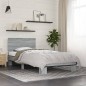 vidaXL Estructura cama madera ingeniería metal gris Sonoma 100x200 cm vidaXL Estructura cama madera ingeniería metal gris Sonoma 100x200 cm