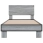 vidaXL Estructura cama madera ingeniería metal gris Sonoma 100x200 cm vidaXL Estructura cama madera ingeniería metal gris Sonoma 100x200 cm
