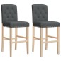 vidaXL Taburetes altos 2 uds madera maciza de caucho y tela vidaXL Taburetes altos 2 uds madera maciza de caucho y tela