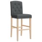 vidaXL Taburetes altos 2 uds madera maciza de caucho y tela vidaXL Taburetes altos 2 uds madera maciza de caucho y tela