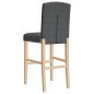 vidaXL Taburetes altos 2 uds madera maciza de caucho y tela vidaXL Taburetes altos 2 uds madera maciza de caucho y tela