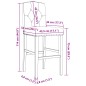 vidaXL Taburetes altos 2 uds madera maciza de caucho y tela vidaXL Taburetes altos 2 uds madera maciza de caucho y tela