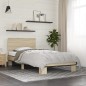 vidaXL Estructura cama madera ingeniería metal roble Sonoma 75x190 cm vidaXL Estructura cama madera ingeniería metal roble Sonoma 75x190 cm