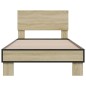 vidaXL Estructura cama madera ingeniería metal roble Sonoma 75x190 cm vidaXL Estructura cama madera ingeniería metal roble Sonoma 75x190 cm
