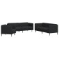 vidaXL Juego de sofás 3 piezas tela negro vidaXL Juego de sofás 3 piezas tela negro