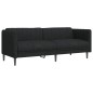 vidaXL Juego de sofás 3 piezas tela negro vidaXL Juego de sofás 3 piezas tela negro