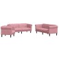 vidaXL Juego de sofás 3 piezas terciopelo rosa vidaXL Juego de sofás 3 piezas terciopelo rosa