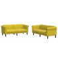 vidaXL Juego de sofás 2 piezas terciopelo amarillo vidaXL Juego de sofás 2 piezas terciopelo amarillo