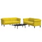 vidaXL Juego de sofás 2 piezas terciopelo amarillo vidaXL Juego de sofás 2 piezas terciopelo amarillo