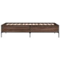 vidaXL Estructura cama madera ingeniería metal marrón roble 100x200 cm