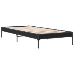 vidaXL Estructura de cama madera ingeniería y metal negro 100x200 cm