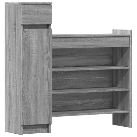 vidaXL Zapatero madera de ingeniería gris Sonoma 100,5x28x100 cm
