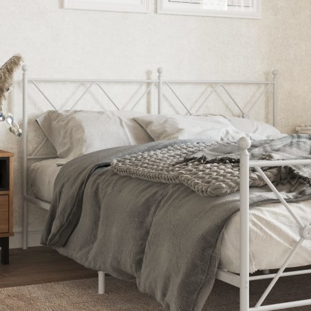 vidaXL Cabecero de metal blanco 160 cm