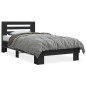 vidaXL Estructura de cama madera de ingeniería y metal negra 90x190 cm vidaXL Estructura de cama madera de ingeniería y metal negra 90x190 cm