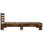 vidaXL Estructura cama madera ingeniería metal roble ahumado 90x190 cm vidaXL Estructura cama madera ingeniería metal roble ahumado 90x190 cm