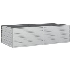 vidaXL Arriate de acero galvanizado plateado 160x80x45 cm