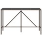 vidaXL Mesa alta bar superficie vidrio ratán PE marrón 180x70x110 cm vidaXL Mesa alta bar superficie vidrio ratán PE marrón 180x70x110 cm