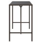 vidaXL Mesa alta bar superficie vidrio ratán PE marrón 180x70x110 cm vidaXL Mesa alta bar superficie vidrio ratán PE marrón 180x70x110 cm