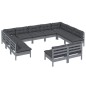 vidaXL Muebles de jardín 11 pzas y cojines gris madera maciza de pino vidaXL Muebles de jardín 11 pzas y cojines gris madera maciza de pino