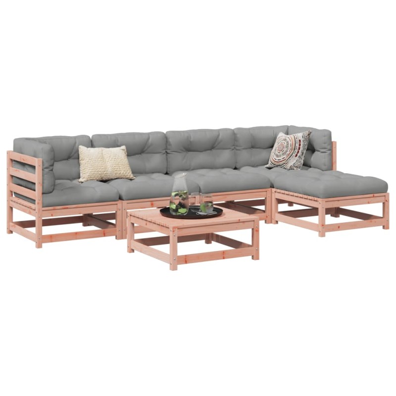 vidaXL Set de sofás jardín 6 pzas con cojines madera abeto Douglas vidaXL Set de sofás jardín 6 pzas con cojines madera abeto Douglas