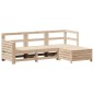 vidaXL Juego de sofás de jardín 4 pzas madera maciza de pino vidaXL Juego de sofás de jardín 4 pzas madera maciza de pino