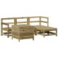 vidaXL Juego de sofás de jardín 5 piezas madera de pino impregnada