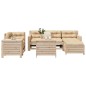 vidaXL Juego de sofás de jardín 7 piezas madera maciza de pino