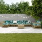 vidaXL Juego de sofás de jardín 10 pzas madera de pino impregnada vidaXL Juego de sofás de jardín 10 pzas madera de pino impregnada