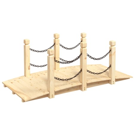 vidaXL Puente de jardín con cadenas madera maciza abeto 150x67x56cm