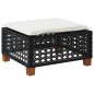 vidaXL Taburete de jardín y cojín ratán sintético negro 63,5x56x32 cm vidaXL Taburete de jardín y cojín ratán sintético negro 63,5x56x32 cm