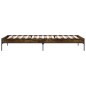 vidaXL Estructura cama madera ingeniería metal roble ahumado 90x190 cm vidaXL Estructura cama madera ingeniería metal roble ahumado 90x190 cm