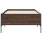vidaXL Estructura cama madera ingeniería metal marrón roble 90x190 cm vidaXL Estructura cama madera ingeniería metal marrón roble 90x190 cm