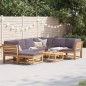 vidaXL Juego de muebles jardín 8 pzas con cojines madera maciza acacia vidaXL Juego de muebles jardín 8 pzas con cojines madera maciza acacia