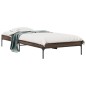 vidaXL Estructura cama madera ingeniería metal marrón roble 100x200 cm vidaXL Estructura cama madera ingeniería metal marrón roble 100x200 cm