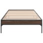 vidaXL Estructura cama madera ingeniería metal marrón roble 100x200 cm vidaXL Estructura cama madera ingeniería metal marrón roble 100x200 cm