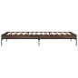 vidaXL Estructura cama madera ingeniería metal marrón roble 100x200 cm vidaXL Estructura cama madera ingeniería metal marrón roble 100x200 cm