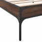 vidaXL Estructura cama madera ingeniería metal marrón roble 100x200 cm vidaXL Estructura cama madera ingeniería metal marrón roble 100x200 cm