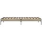 vidaXL Estructura cama madera ingeniería metal roble Sonoma 90x200 cm vidaXL Estructura cama madera ingeniería metal roble Sonoma 90x200 cm