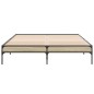 vidaXL Estructura cama madera ingeniería metal roble Sonoma 160x200 cm vidaXL Estructura cama madera ingeniería metal roble Sonoma 160x200 cm