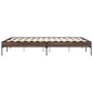vidaXL Estructura cama madera ingeniería metal marrón roble 135x190 cm vidaXL Estructura cama madera ingeniería metal marrón roble 135x190 cm