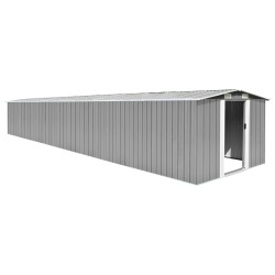 vidaXL Cobertizo de jardín acero galvanizado gris 257x779x181 cm