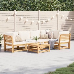 vidaXL Juego de muebles jardín 6 pzas con cojines madera maciza acacia