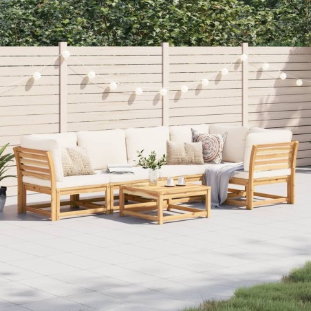 vidaXL Juego de muebles jardín 6 pzas con cojines madera maciza acacia