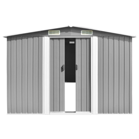 vidaXL Cobertizo de jardín acero galvanizado gris 257x779x181 cm