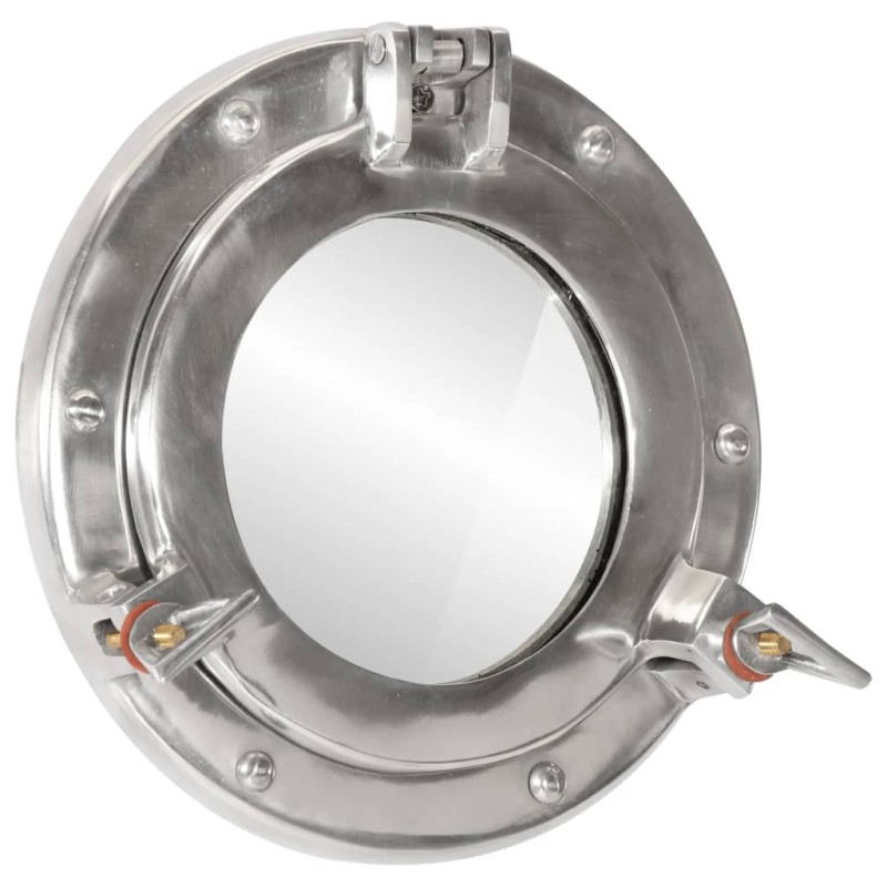 vidaXL Espejo de ojo de buey de pared aluminio y vidrio Ø23 cm vidaXL Espejo de ojo de buey de pared aluminio y vidrio Ø23 cm