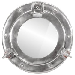 vidaXL Espejo de ojo de buey de pared aluminio y vidrio Ø23 cm