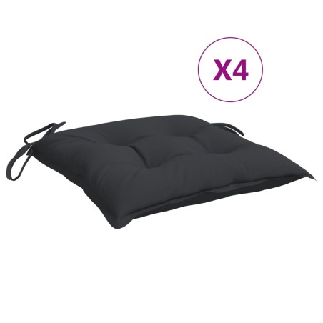 vidaXL Cojines de silla de jardín 4 uds tela Oxford negro 40x40x7 cm
