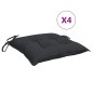 vidaXL Cojines de silla de jardín 4 uds tela Oxford negro 40x40x7 cm